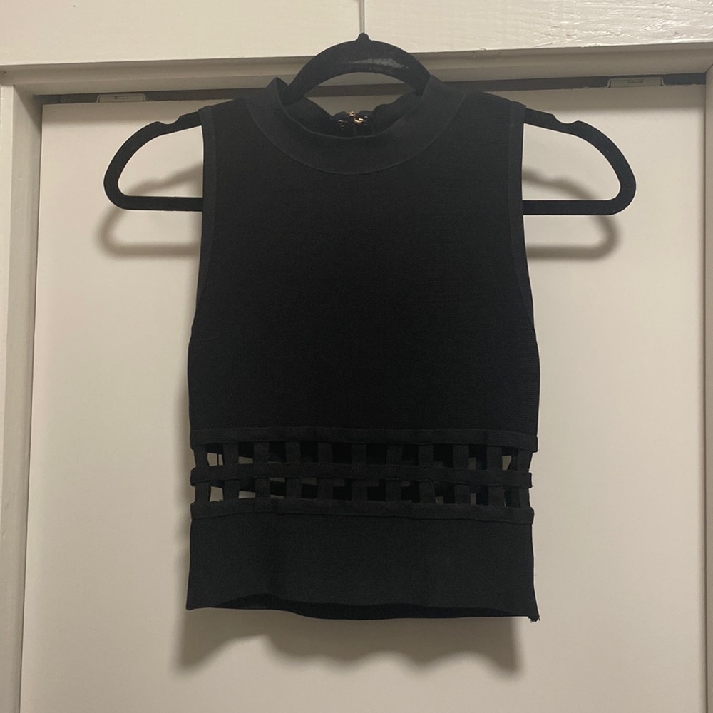 Bebe black crop top